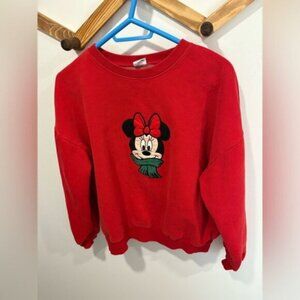 ⭐️ NWOT- Red Minnie Mouse with scarf Sweatshirt- L